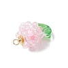 Flower Glass Pendants PALLOY-MZ00805-02-4