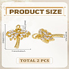 2Pcs Brass Micro Pave Grade AAA Cubic Zirconia Charms ZIRC-LP0001-34-2
