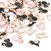 60Pcs 6 Styles Alloy Enamel Pendants ENAM-TA0002-73-3