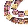 Electroplate Transparent Glass Beads Strands EGLA-N017-03G-3