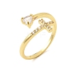 Adjustable Brass Micro Pave Cubic Zirconia Cuff Open Rings CU-CBABA66-05G-4