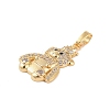 Brass Micro Pave Clear Cubic Zirconia Pendants KK-E111-33G-2