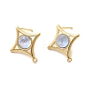 Star Brass Glass Stud Earring Findings KK-P340-10G-01-1
