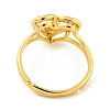 Heart with Letter Rack Plating Brass Micro Pave Clear Cubic Zirconia Adjustable Rings for Women RJEW-I105-01G-K-3