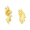 Rack Plating Brass with Clear Cubic Zirconia Stud Earring Findings KK-G437-10MG-2