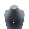 Natural Gemstone Teardrop Pendant Necklaces SK1018-7-1