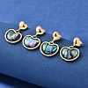 Abalone Shell/Paua Shell Dangle Ear Studs EJEW-L099-05G-1