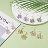 Glass Beaded Flower Dangle Earrings EJEW-JE04859-2