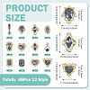 48Pcs 12 Styles Alloy Rhinestone Cabochons MRMJ-TA0001-45D-4