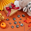 30Pcs 3 Styles Skull with Flat Round Alloy Shank Buttons BUTT-FH0001-038AS-4