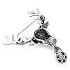 Animal Zinc Alloy Rhinestone Brooches JEWB-R052-01AS-2