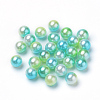 Rainbow Acrylic Imitation Pearl Beads OACR-R065-6mm-A03-1