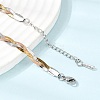 Unisex 304 Stainless Steel Braided Flat Snake Chain Necklaces NJEW-K305-12A-M-3