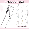 12Pcs 12 Styles Alloy Flower Butterfly Hair Sticks OHAR-PH0001-37-2