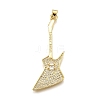 Rack Plating Brass Micro Pave Cubic Zirconia Pendants KK-K401-61B-G-1