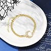 Brass Micro Pave Clear Cubic Zirconia Charm Bracelets BJEW-M050-01G-02-1