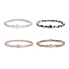 Natural  Lava Rock Essential Oil Stretch Bracelet with Glass for Women BJEW-JB07661-1