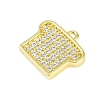 Brass Micro Pave Clear Cubic Zirconia Charms LS-KK-L238-18G-2
