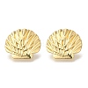 Rack Plating Shell Shape Brass Stud Earrings EJEW-H016-35G-1