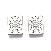 Brass Micro Pave Clear Cubic Zirconia Charms KK-C005-12P-2