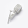 Anti-Tarnish Rhodium Plated 925 Sterling Silver Micro Pave Cubic Zirconia Pendant Bails X-STER-P034-43P-5