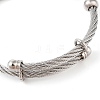 Adjustable 304 Stainless Steel Charm Bangles BJEW-F326-03P-3