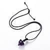 Natural Amethyst Cone Pendant Necklace NJEW-Q313-001C-2