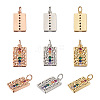  Jewelry 6Pcs 3 Colors Brass Micro Pave Colorful Cubic Zirconia Pendants KK-PJ0001-21-2