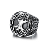 Retro 316 Stainless Steel Tree of Life Finger Rings FIND-PW0020-09F-1