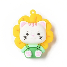 Opaque Resin Cat Big Pendants X-RESI-D065-E02