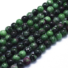 Natural Ruby in Zoisite Beads Strands G-E561-12-8mm