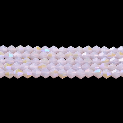 Imitation Jade Electroplate Glass Beads Strands GLAA-F029-J4mm-D02-1