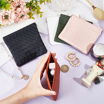5Pcs 5 Colors Rectangle Imitation Leather Multipurpose Shrapnel Makeup Bags ABAG-HY0001-12-1