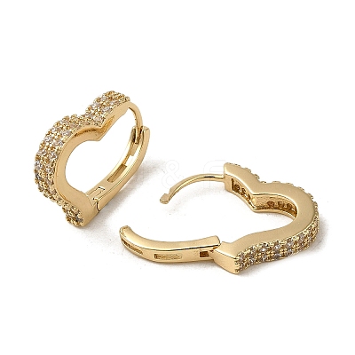 Brass Micro Pave Cubic Zirconia Hoop Earring EJEW-L271-21KCG-04-1
