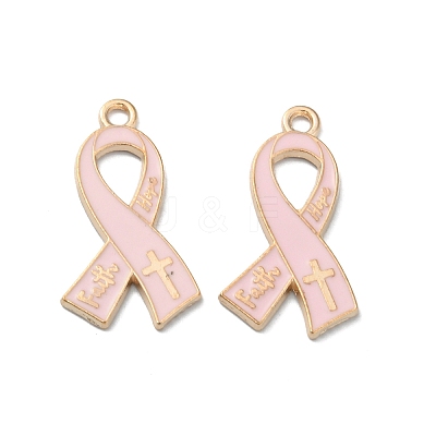 Light Gold Tone Zinc Alloy Enamel Pendants LS-ENAM-WH0061-13B-1