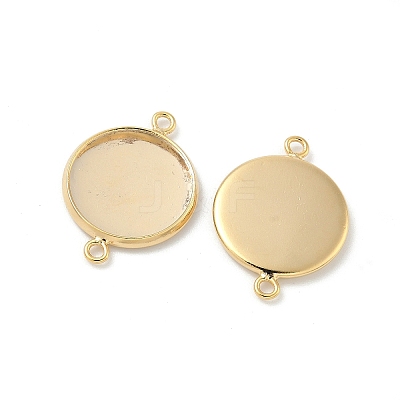 Flat Round Brass Connector Cabochon Settings KK-K414-13A-G-1