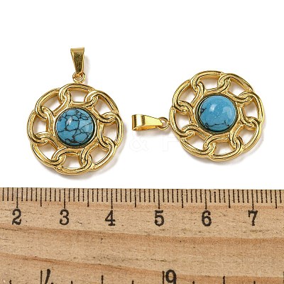Synthetic Turquoise Pendants STAS-U024-15G-01-1