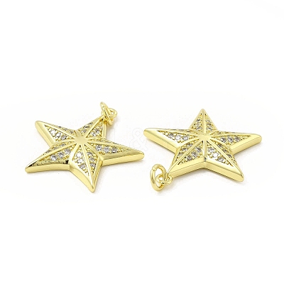 Brass Micro Pave Cubic Zirconia Pendants KK-E068-VB103-1