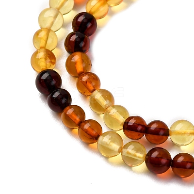 Gradient Color Natural Amber Beads Strands G-F803-F01-6mm-1
