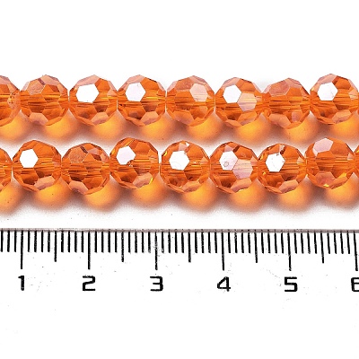 Electroplate Transparent Glass Beads Strands EGLA-A035-T8mm-A05-1