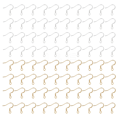 80Pcs 2 Colors Brass Earring Hooks KK-DC0002-21-1