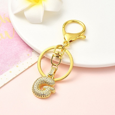 Brass Micro Pave Cubic Zirconia Keychain KEYC-YW00089-07-1