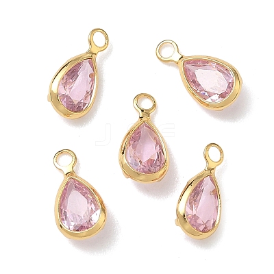 Brass with Cubic Zirconia Pendants KK-Z136-16G-02-1