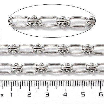 Tarnish Resistant 304 Stainless Steel Oval & Knot Link Chains CHS-B005-01P-1