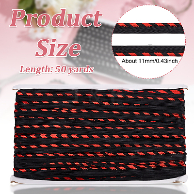 50 Yards Polyester Chenille Furry Braided Lip Cord Trim OCOR-WH0070-154B-1