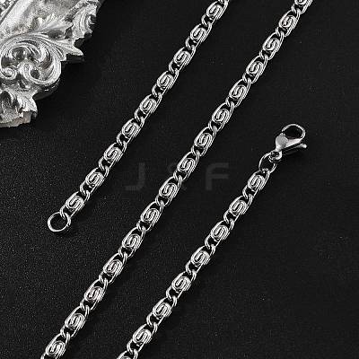 Tarnish Resistant 304 Stainless Steel Lumachina Chain Necklaces NJEW-P226-08P-01-1