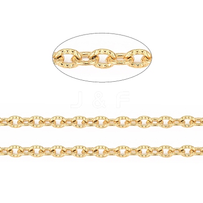 Ion Plating(IP) 304 Stainless Steel Textured Cable Chains CHS-H012-01G-1