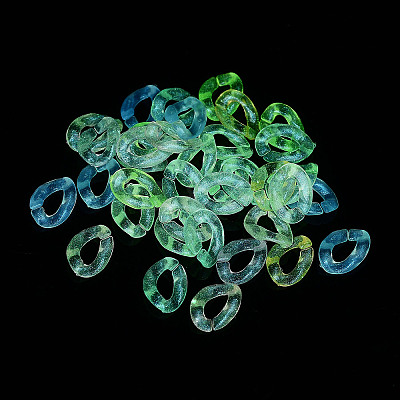 Luminous Rainbow Iridescent Plating Transparent Acrylic Linking Rings OACR-Z013-21-1