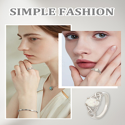 2Pcs Oval Resin Finger Rings RJEW-LP0001-40-1