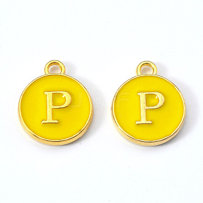 Golden Plated Alloy Enamel Charms X-ENAM-S118-09P-1